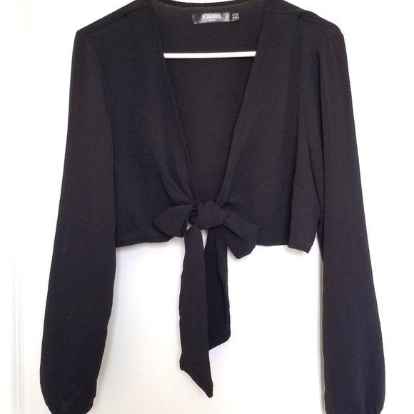 Missguided Wrap Front Crop Top - Picture 2 of 7